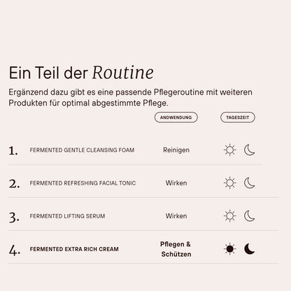 Fermented Extra Rich Cream in der Pflegeroutine